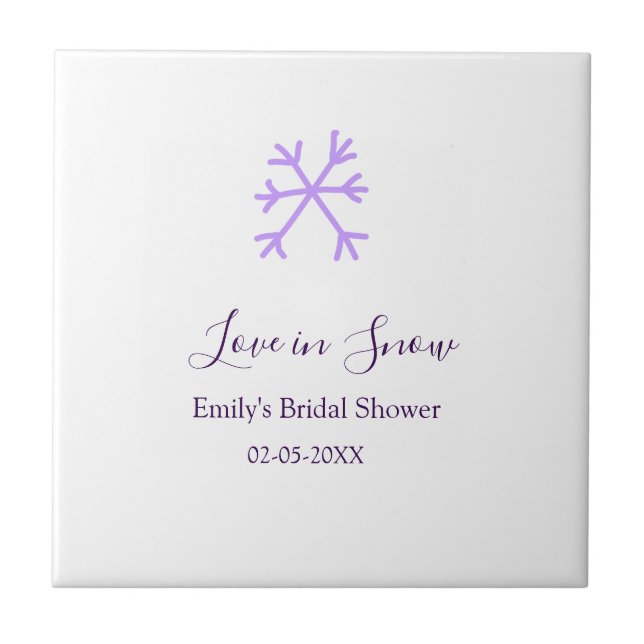 Chuva de amor noivado flocos de neve roxa pasta (Frente)