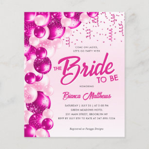 Chuva de Balão Rosa Choque Noiva para Ser Chá de N