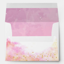 Chuva de Balão Rosa e Amarelo em Aquarela para Chá