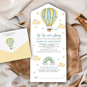 Chuva de Balões Amarelos e Azuis - Baby Shower