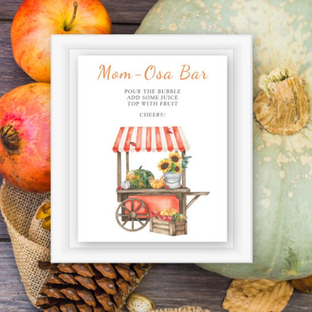 Chuva de bebê abóbora - Poster bar Mom-osa (Criador carregado)