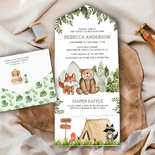 Chuva de Bebê Animais da Floresta Rústica