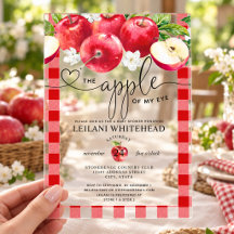 Chuva de Bebê Apple of My Eye em Xadrez Vermelho A