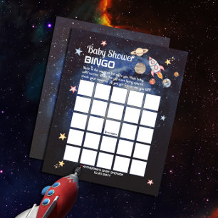 Chuva de Bebê Bingo Foguete Planetas Espaço Sidera