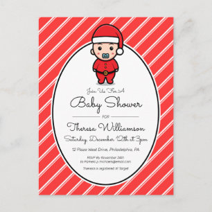 CHUVA DE BEBÊ Cartão postal do Bebê Papai Noel c