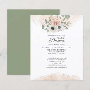Chuva de Bebê com Eucalipto Floral Grama de Pampas