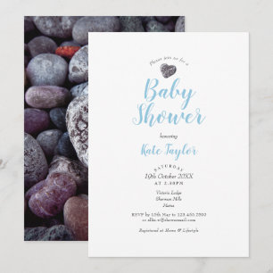 Chuva de Bebe Coração de Seixo Fofo / Convite