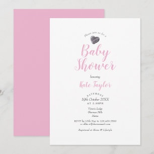 Chuva de Bebe Coração de Seixo Fofo / Convite de C