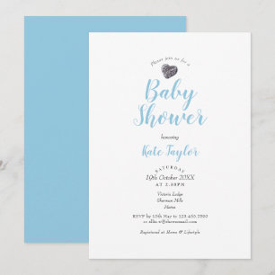 Chuva de Bebe Coração de Seixo Fofo / Convite de C