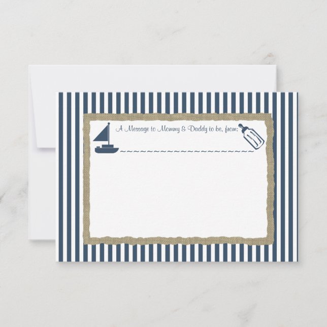 Chuva de bebê de barco a vela Mensagem em uma garr (Frente)