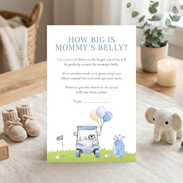 Chuva de Bebê de Golfe com Putter Pequeno - Jogo d (Golf Baby Shower How Big Is Mommy's Belly Game)