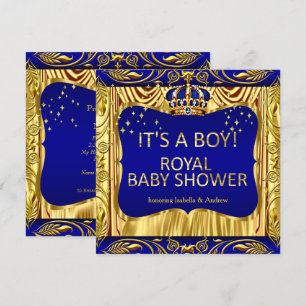 Chuva de Bebê do Príncipe Real Elegante Convite Az