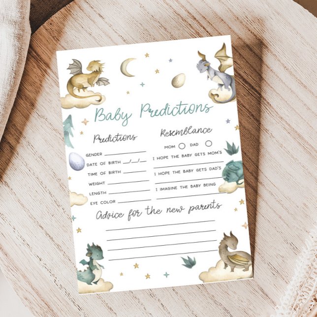 Chuva de Bebê Dragãozinho Jogo de Previsões para B (Dragon Baby Shower Game)