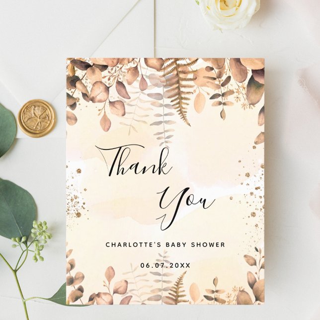 Chuva de bebê eucalipto brilho orçamento obrigado (Criador carregado)