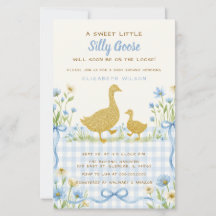 Chuva de Bebê Menino Silly Goose Floral com Laço A