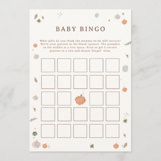 Chuva de Bebê Pequeno Abóbora Jogo de Bingo de Beb