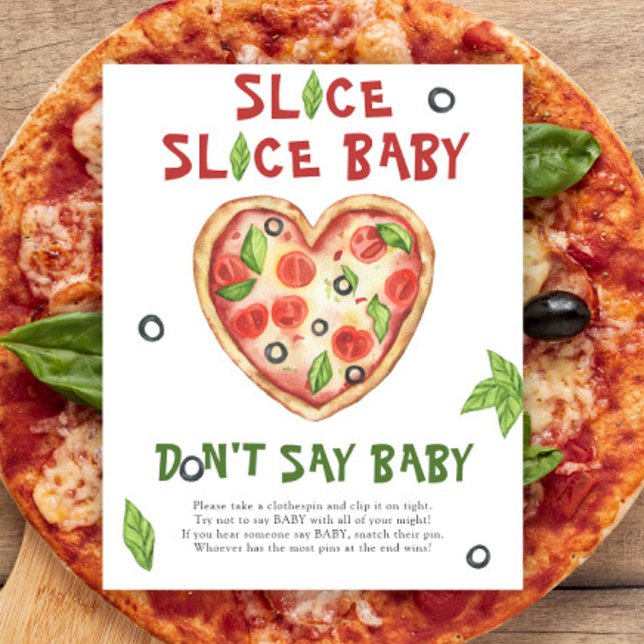 chuva de bebê tema pizza coração - Não diga Poster (Criador carregado)