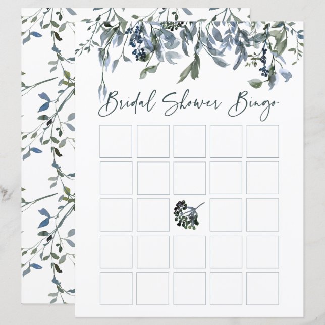 Chuva de Bingo Floral Verde Prateado Sage para Noi (Frente/Verso)