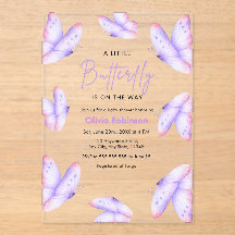 Chuva de Borboletas Baby Shower Rosa Roxo
