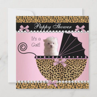 Chuva de Cachorrinho Cachorro Fofo Leopardo Rosa