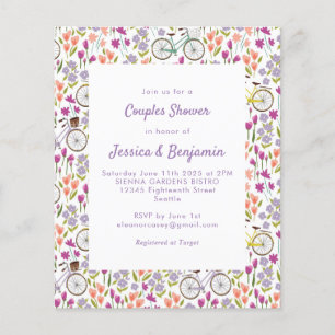 Chuva de Casal com Bicicleta Boho Floral Simples