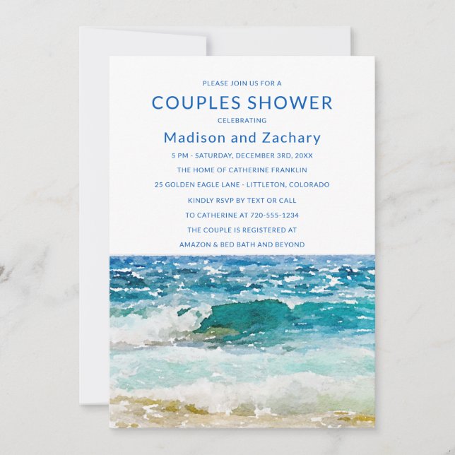 Chuva de Casamento para Casais de Praia Tropical (Frente)