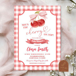 Chuva de Convite de Baby Shower Cereja no Topo Coq