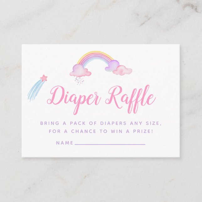 Chuva de Convite de Bebê Menina Unicórnio Diaper R (Frente)