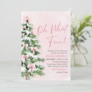 Chuva de Convites de Baby Shower Árvore de Natal c