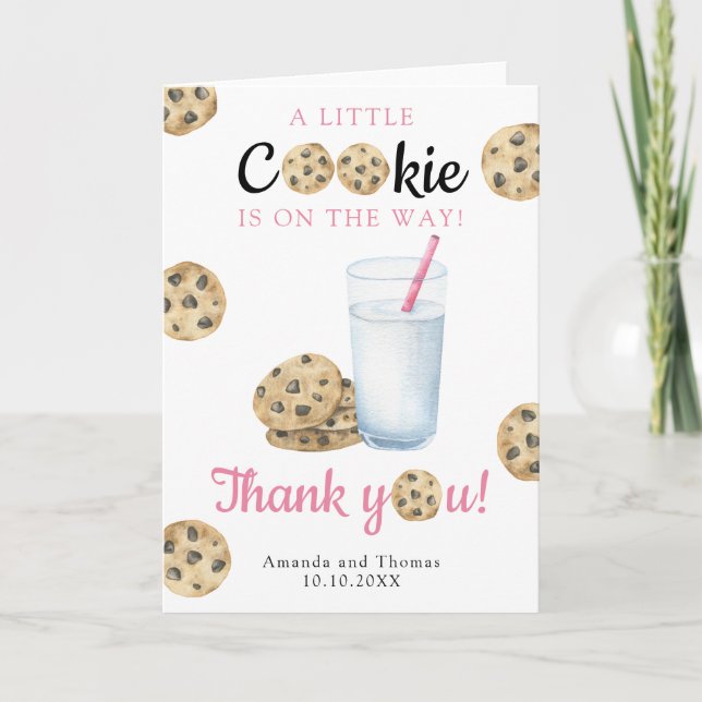 Chuva de Cookies - Cartão de Agradecimento para Ch (Frente)