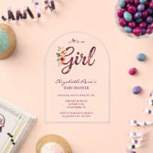 Chuva de Flores Baby Shower Burgundy