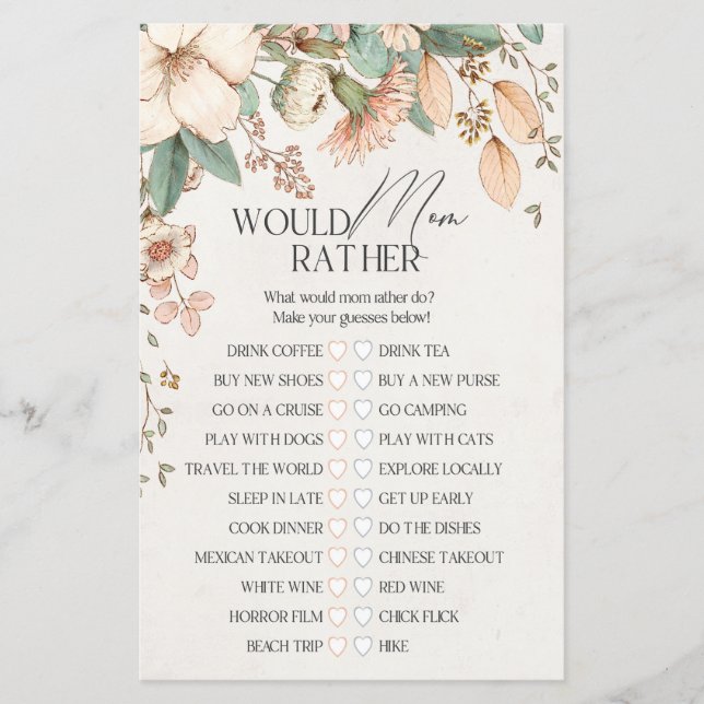 chuva de flores rosa para baby shower, a mamãe pre (Frente)