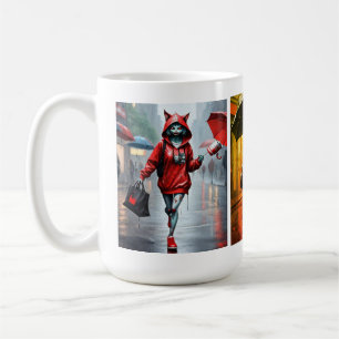 Chuva De Gatinho Gimoso Corre Uma Caneca Clássica