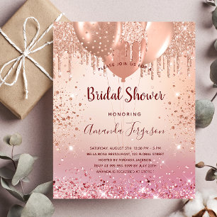 Chuva de noiva com orçamento rose gold brilho rosa