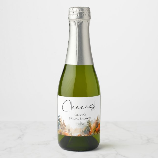 Chuva de noiva de outono da floresta rústica (Frente)