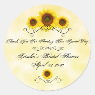 Chuva de Noiva Girassol Adesivo Redondo