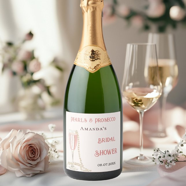 Chuva de noiva pérolas cor-de-rosa prosecco (Criador carregado)