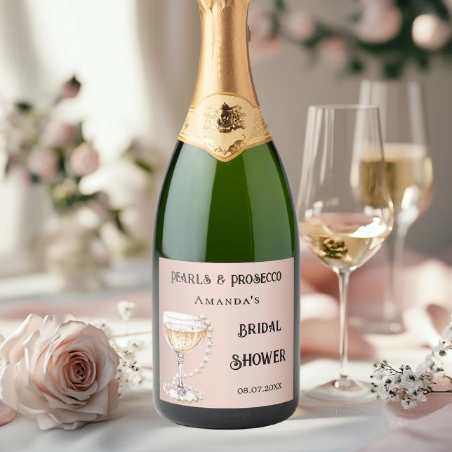 Chuva de noiva rosa ouro pérolas prosecco (Criador carregado)