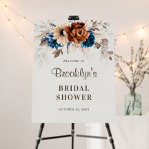 Chuva de Noiva Rústica Azul Marinho Terracota Bem-