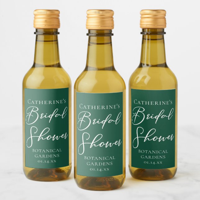 Chuva de Noiva Verde Esmeralda Personalizada Mini (Garrafas)