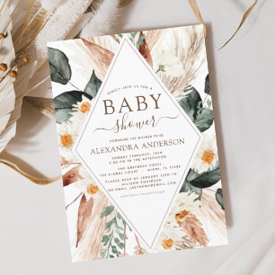 Chuva de Pampas Boho Eucalipto para Chás de Bebê c