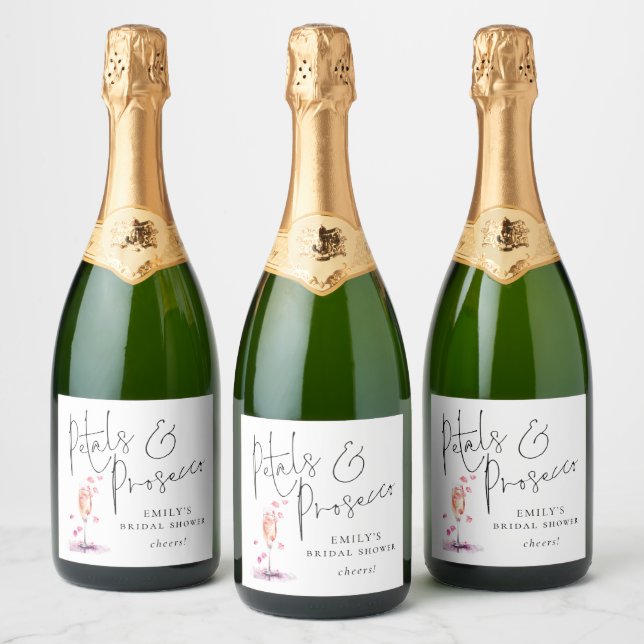 Chuva de Pétalas de Prosecco para Noiva em Letra M (Garrafas)