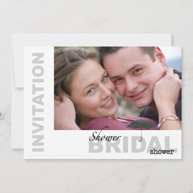 Chuva de Presentes - Convite Personalizado em Pret (Frente)