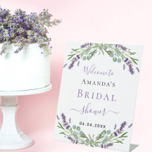 Chuva de presentes de casamento lavanda eucalipto