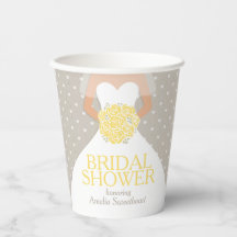 Chuva de presentes de casamento vestido branco ros