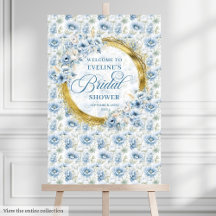 Chuva de presentes de noiva azul poeirento moderno