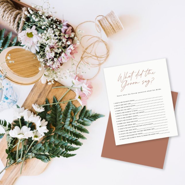 Chuva de presentes terracota o que o noivo disse (Criador carregado)