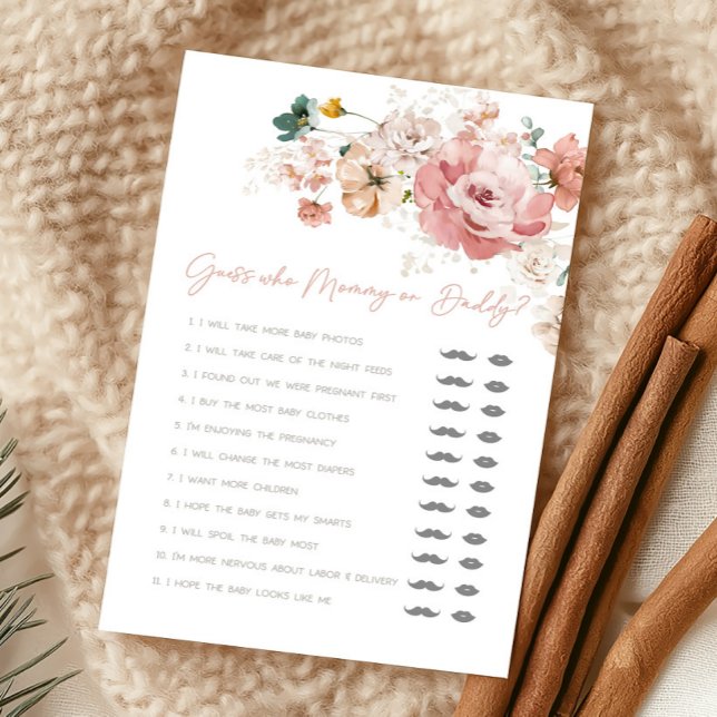 Chuva de Primavera para Chá de Bebê - Jogo de Adiv (Wildflower Baby Shower Game)