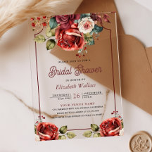 Chuva de Rosas Vermelhas Florais no Chá de Noiva