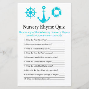 Chuva do bebê Rhyme Quiz Rhyme Anchor Náutico